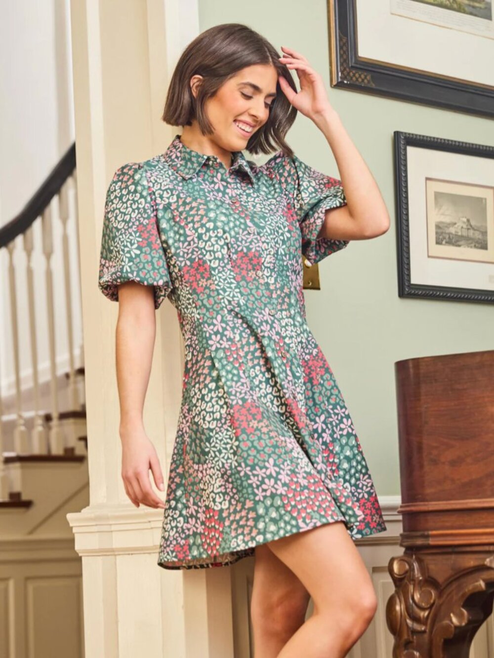 Rory Dress , Open Meadows Green by Mary Square - Picture 5 of 11
